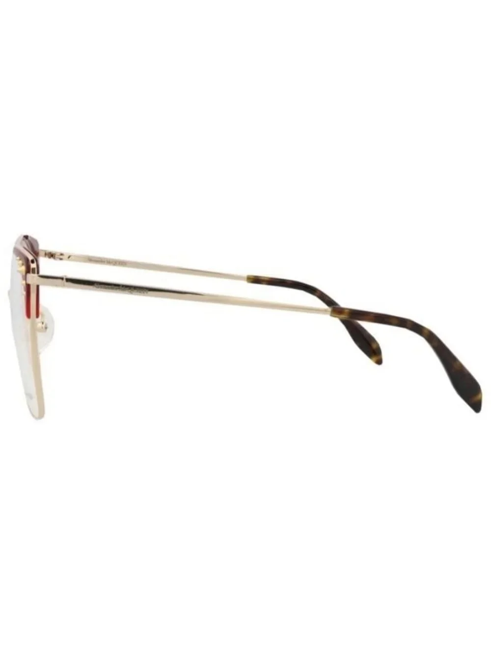 New Alexander McQueen Womens Square/Rectangle Gold Gold Transparent Fashion Desi
